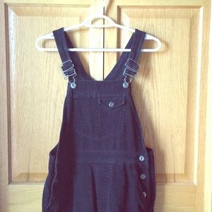 black corduroy overalls
